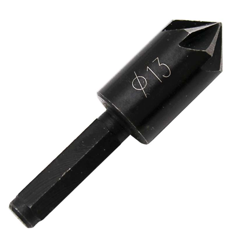 10 mm 13 mm Woodworking Hole Drilling Positioning Board 1/4 Hex Handle Seven-blade Chamfering Knife