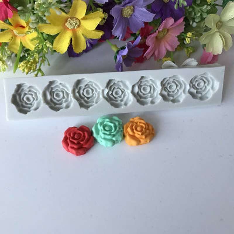 5 PCS Rose Flower Silicone Mold Fondant Cake Decorating Tools Baking Tools