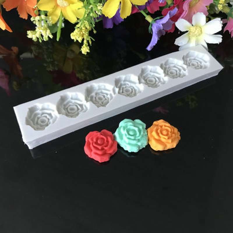 5 PCS Rose Flower Silicone Mold Fondant Cake Decorating Tools Baking Tools