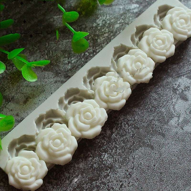 5 PCS Rose Flower Silicone Mold Fondant Cake Decorating Tools Baking Tools