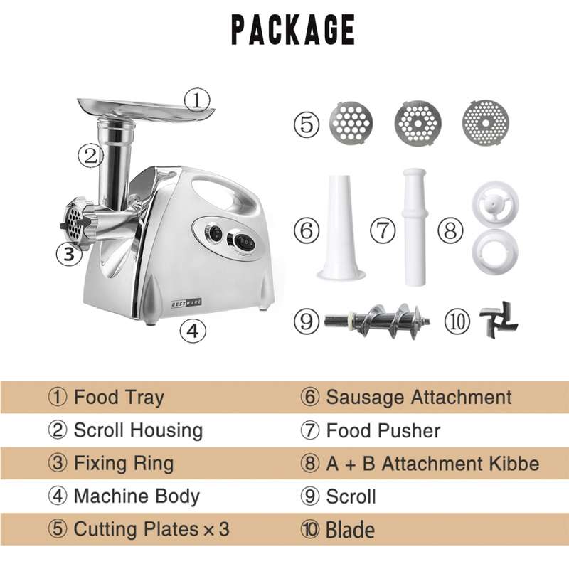 MGB -120A 250W Household Electric Multi-function Stainless Steel Kitchen Sausage Twisting Machine Me