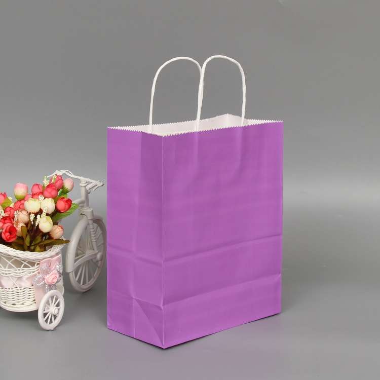 10 PCS Elegant Kraft Paper Bag With Handles for Wedding/Birthday Party/Jewelry/Clothes, Size:12x15x6