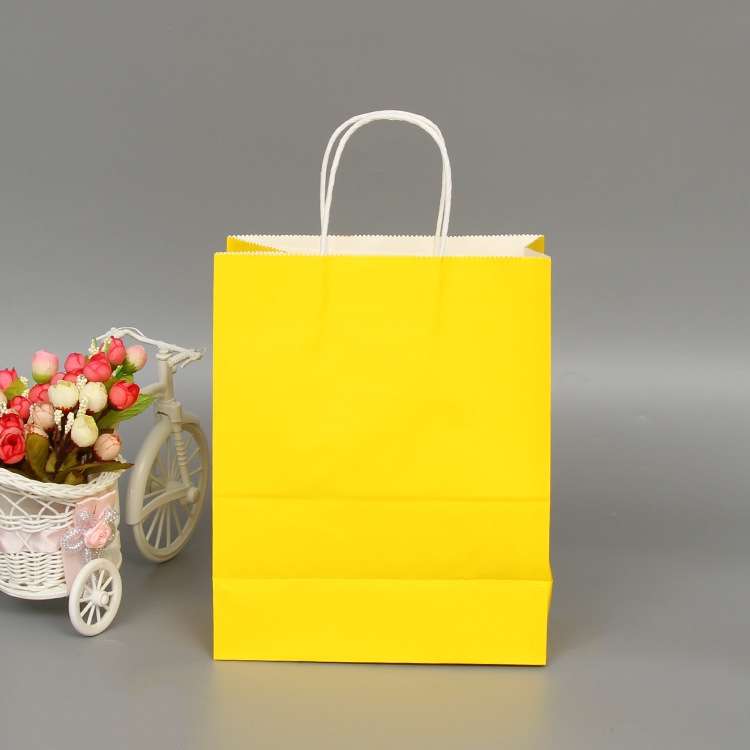 10 PCS Elegant Kraft Paper Bag With Handles for Wedding/Birthday Party/Jewelry/Clothes, Size:12x15x6