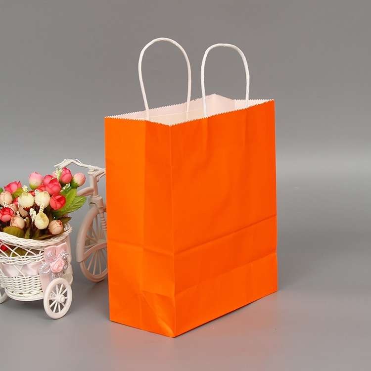 10 PCS Elegant Kraft Paper Bag With Handles for Wedding/Birthday Party/Jewelry/Clothes, Size:12x15x6