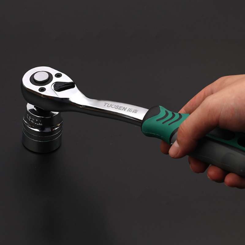 TUOSEN Quick-release Socket Wrench Curved Handle Ratchet Spanner, Size:M