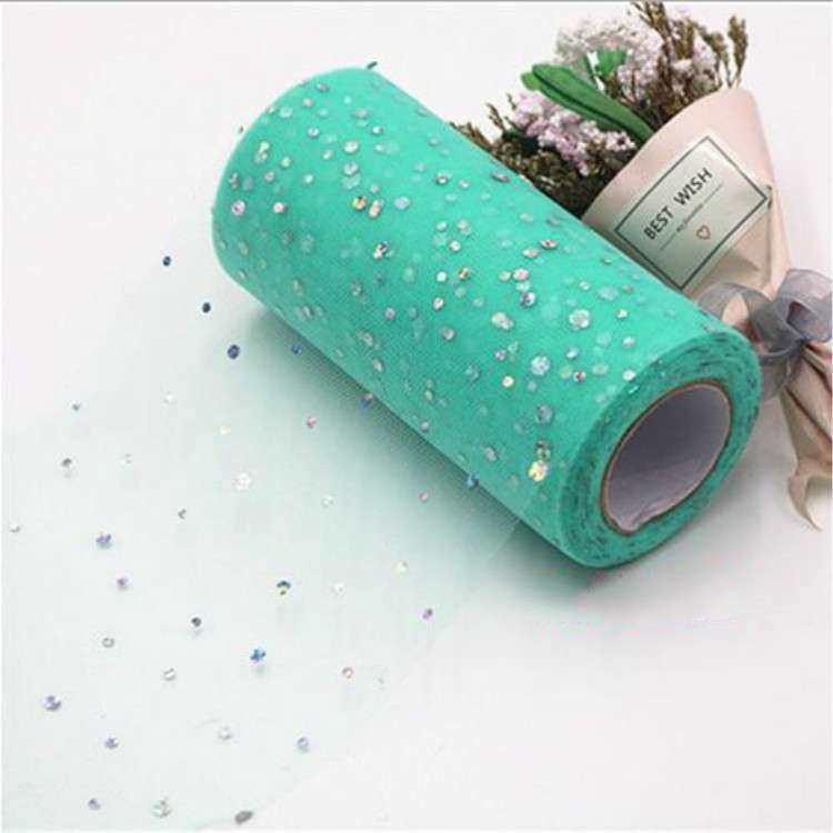 Tulle Roll 25 Yards 13cm Organza Laser Crafts Wedding Decoration Tulle Birthday Party Supplies(Light