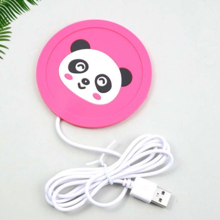 Cartoon PVC Heat Insulation Heating Coaster USB Heating Soft Plastic Coaster