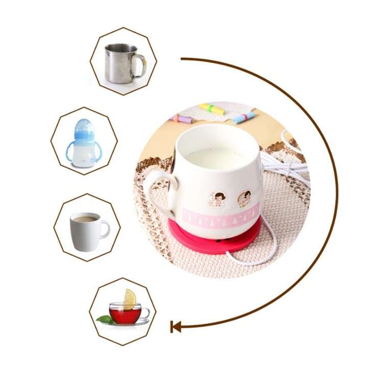 Cartoon PVC Heat Insulation Heating Coaster USB Heating Soft Plastic Coaster