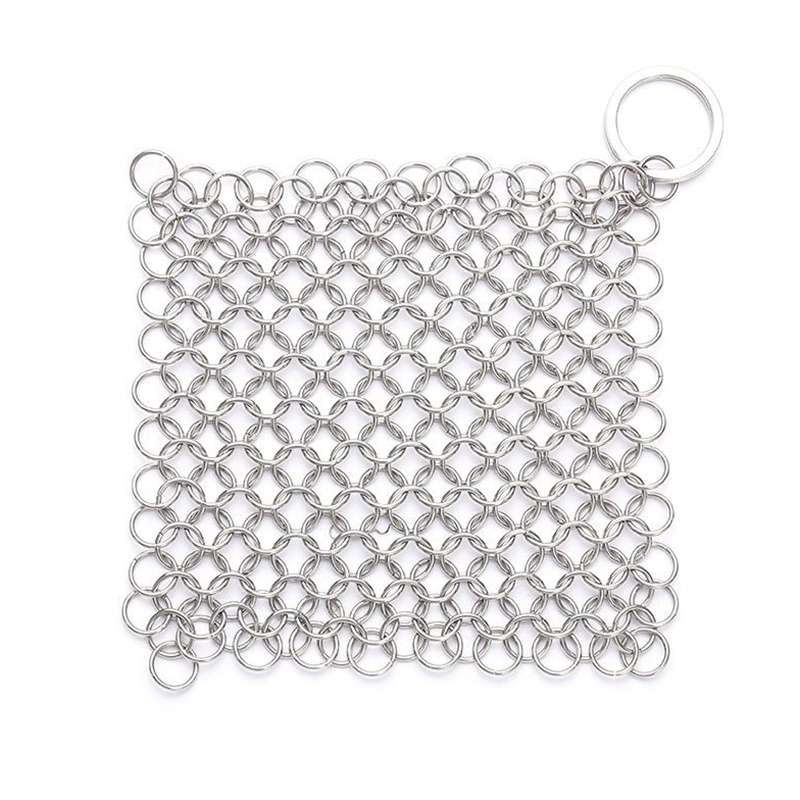Stainless Steel Square Cast Iron Cleaner Pot Brush Scrubber Home Cookware Kitchen Cleaning Tool, Siz
