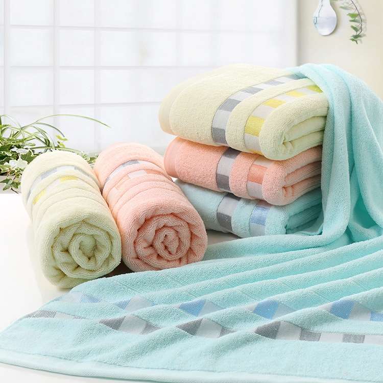 Cotton Plain Square Bath Towel Natural Environmental Protection Embroidered Bath Towel Household Tow