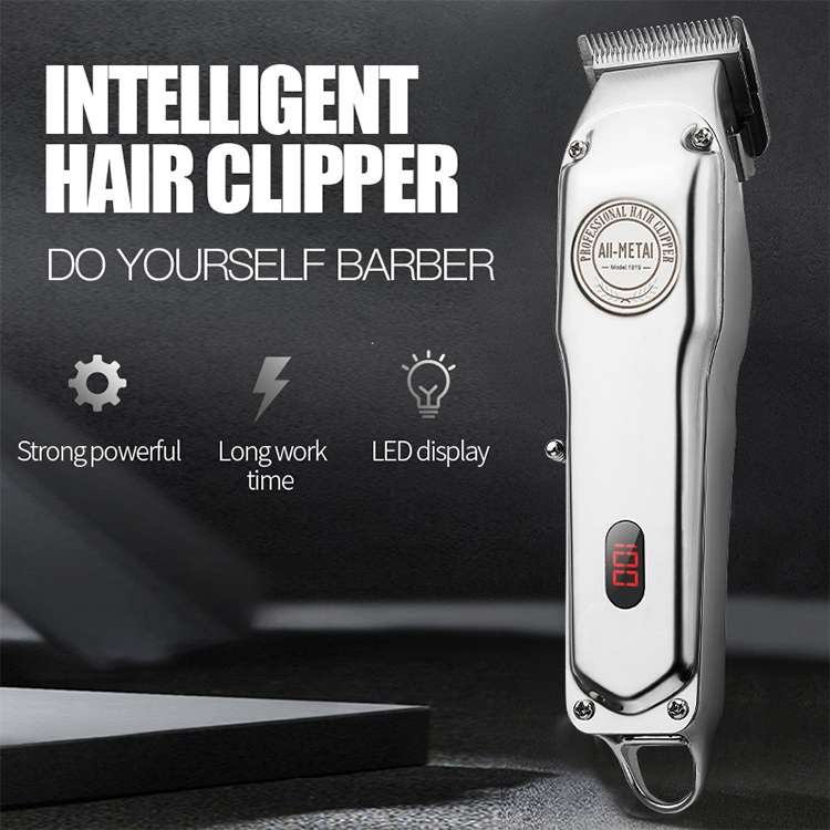 Retro Oil Head Electric Pusher Strong Power Electric Fader LCD Digital Display Rechargeable Hair Cli