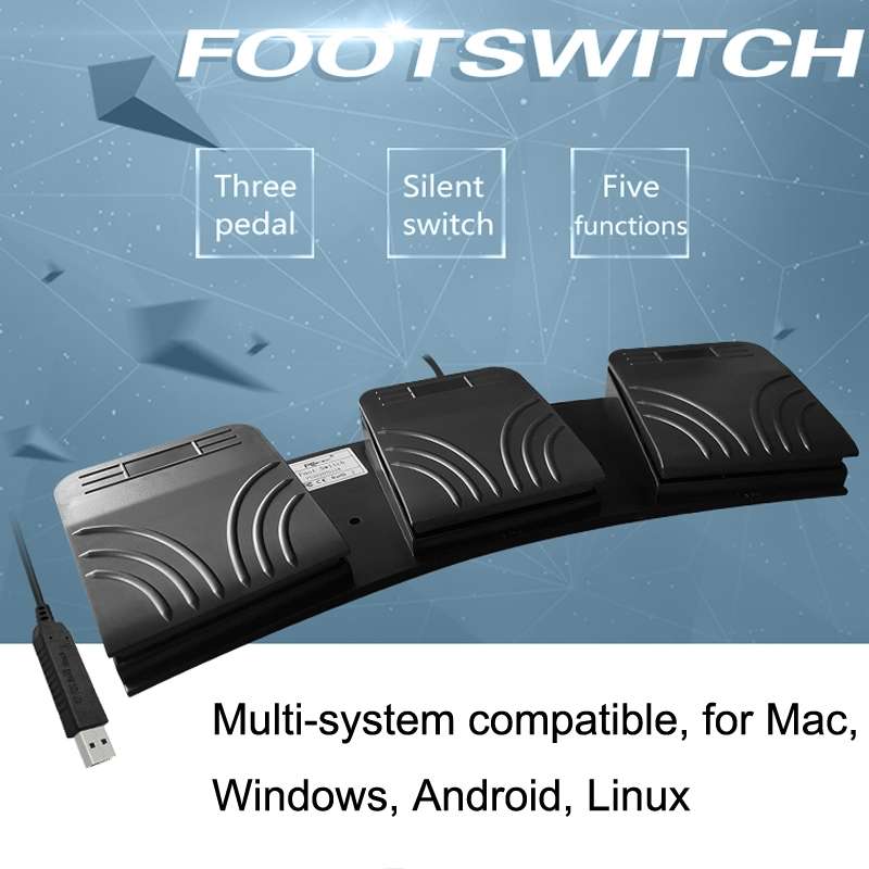 FS2020TU CF Foot Switch Foot Pedal Keyboard Control Mouse Game Combo Pedal(Photoelectric Mute)