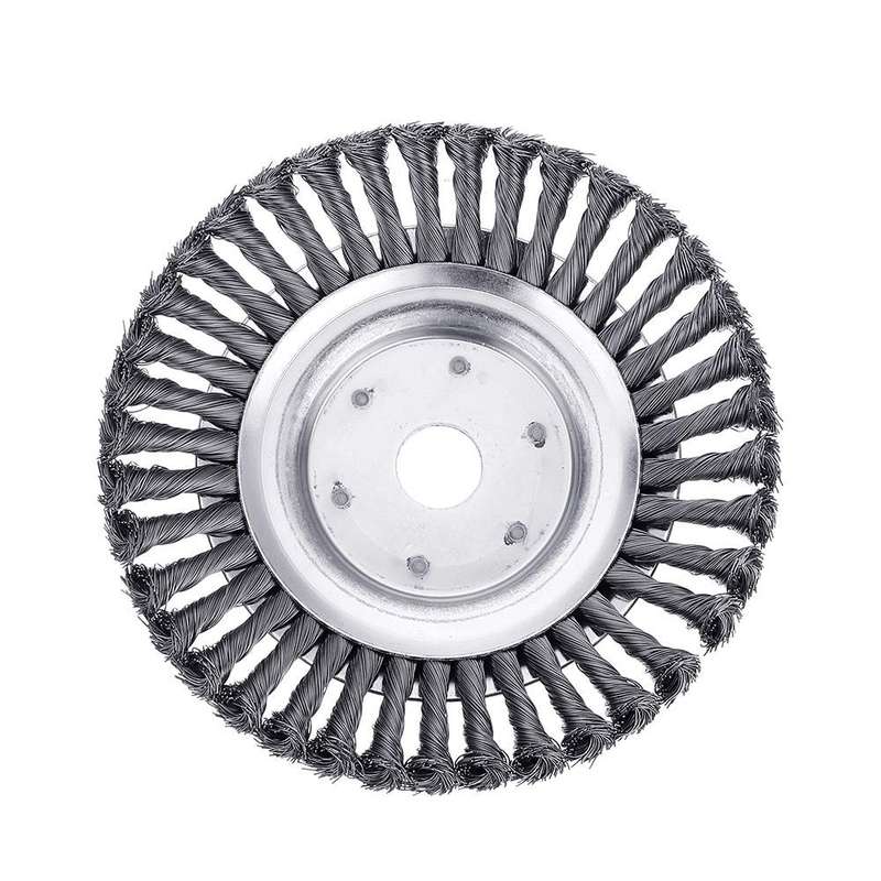 Lawn Mower Twisted Grass Wheel Steel Wire Grass Head Weeding Tray, Size:6 Inches