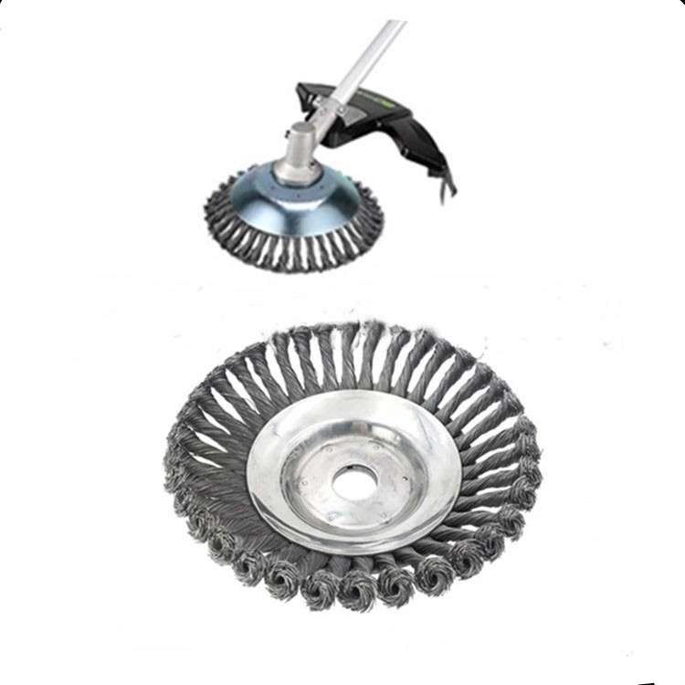 Lawn Mower Twisted Grass Wheel Steel Wire Grass Head Weeding Tray, Size:6 Inches