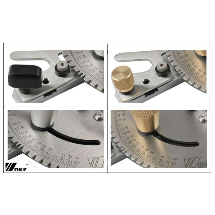 Woodworking Pusher Slide Ruler Woodworking Table Saw Measuring Tool, Style:Copper Handle + Tenon + L