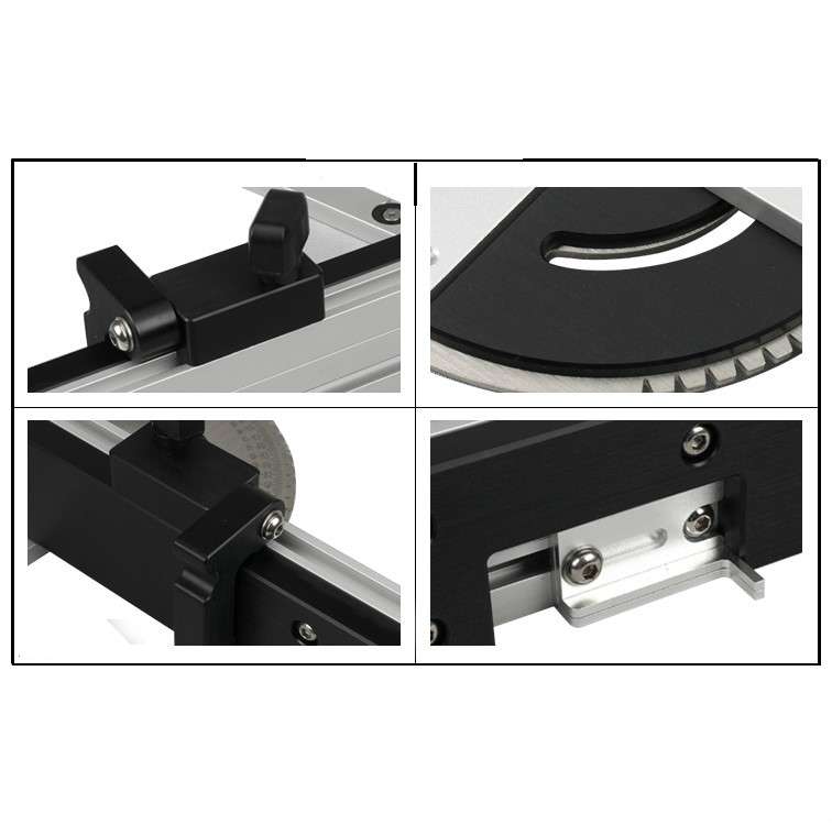 Woodworking Pusher Slide Ruler Woodworking Table Saw Measuring Tool, Style:Aluminum Handle + Tenon