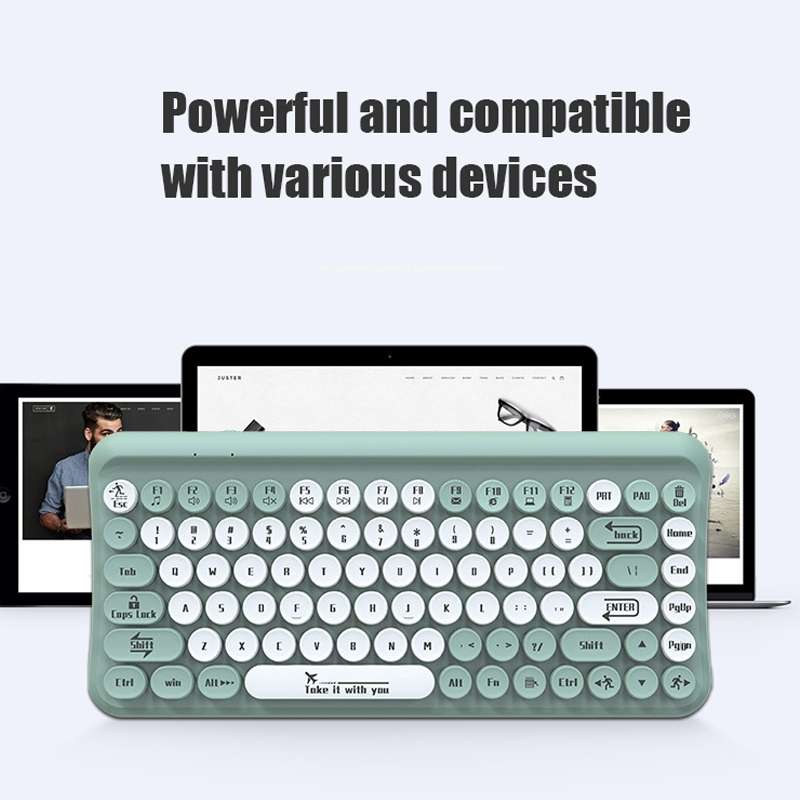 LANGTU LT700 85 Keys Wired Film Silent Punk Keyboard, Cable Length: 1.5m(Mint Green)