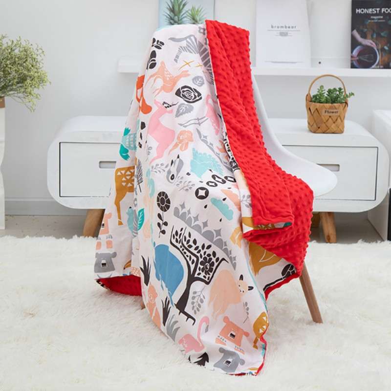 Cotton Cartoon Baby Comforting Quilt Washable Trolley Cover Blanket(Magic Elf)