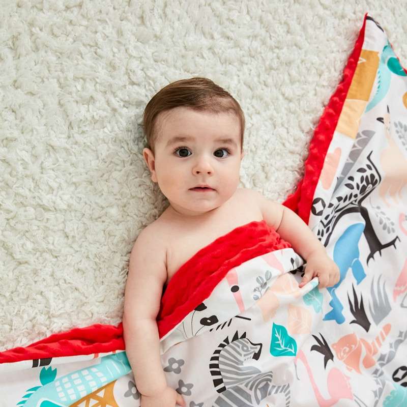 Cotton Cartoon Baby Comforting Quilt Washable Trolley Cover Blanket(Magic Elf)