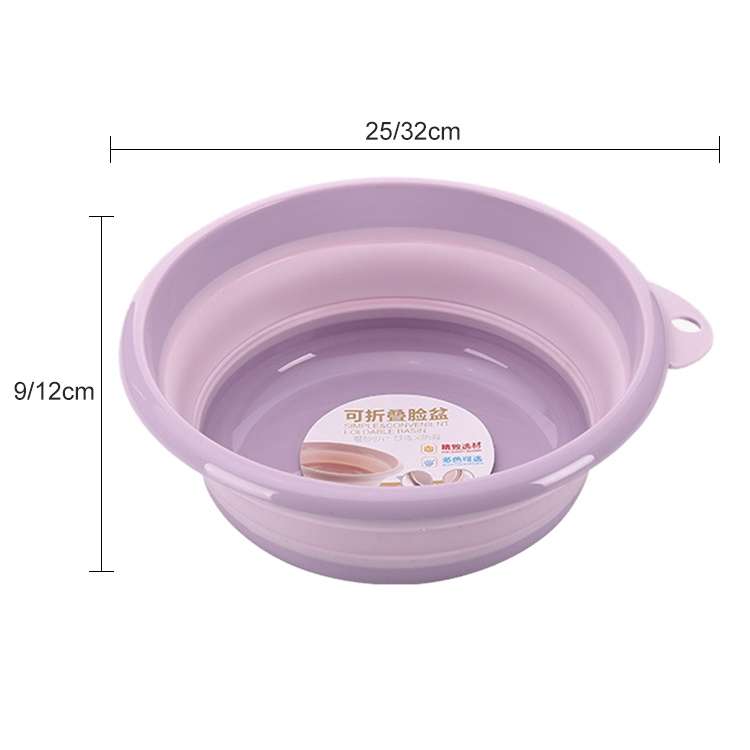 Folding Washbasin Outdoor Travel Portable Washtub, Size:9x25cm(Blue)