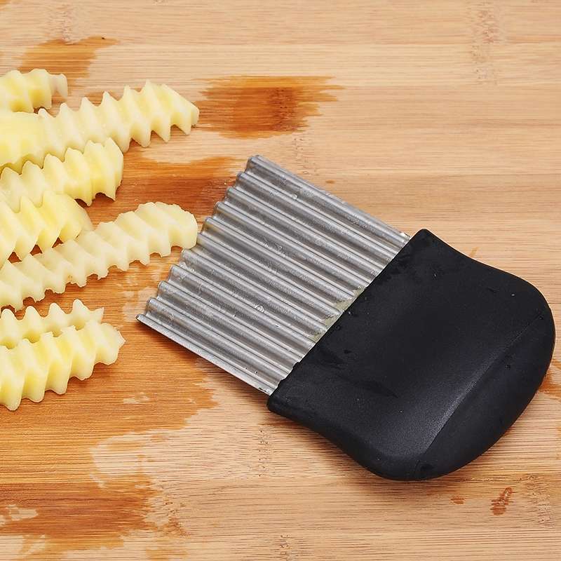French Fries Cut Stainless Steel Saw Blade Serrated Cutter Fruit and Vegetable Tools Wave Knife Kitc