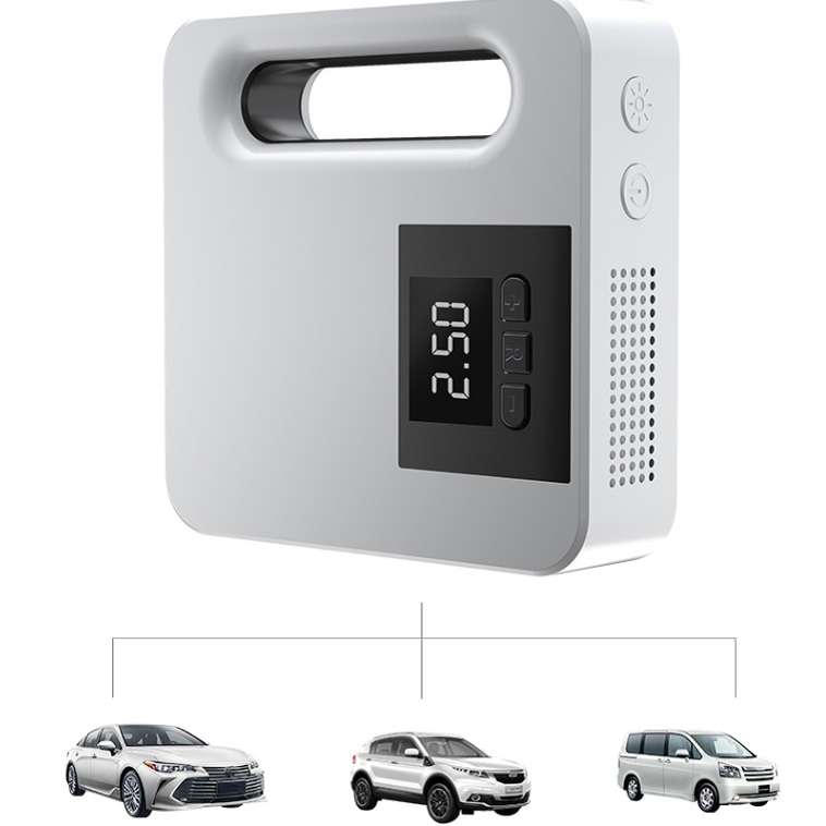 12V Car Air Pump Car Portable Tire Electric Pump, Style:Digital Version (White)