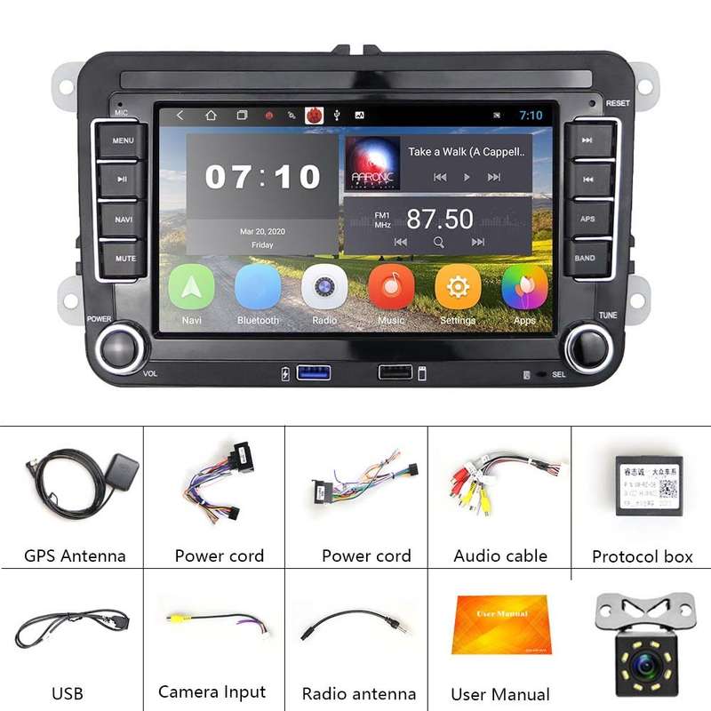 For Volkswagen Q3300KT 7-inch 1+16G Car Multimedia Player Navigation Bluetooth Reversing Integrated