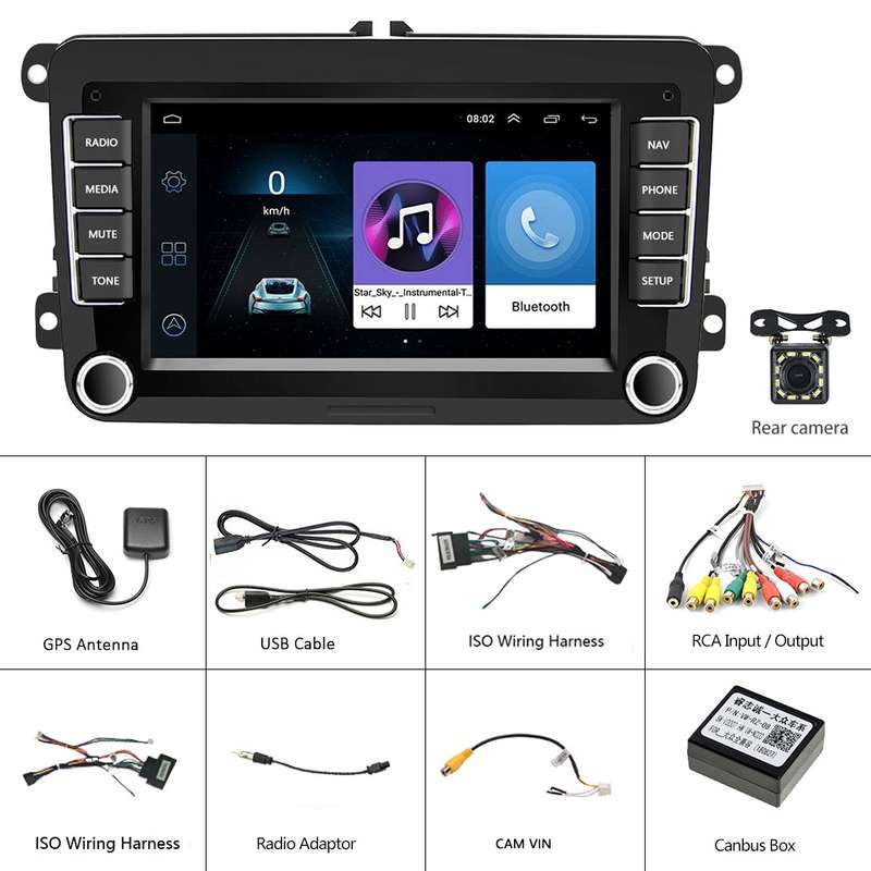 A3040 For Volkswagen 7-inch 2+32G Android Car Navigation Central Control Large Screen Player With Wi