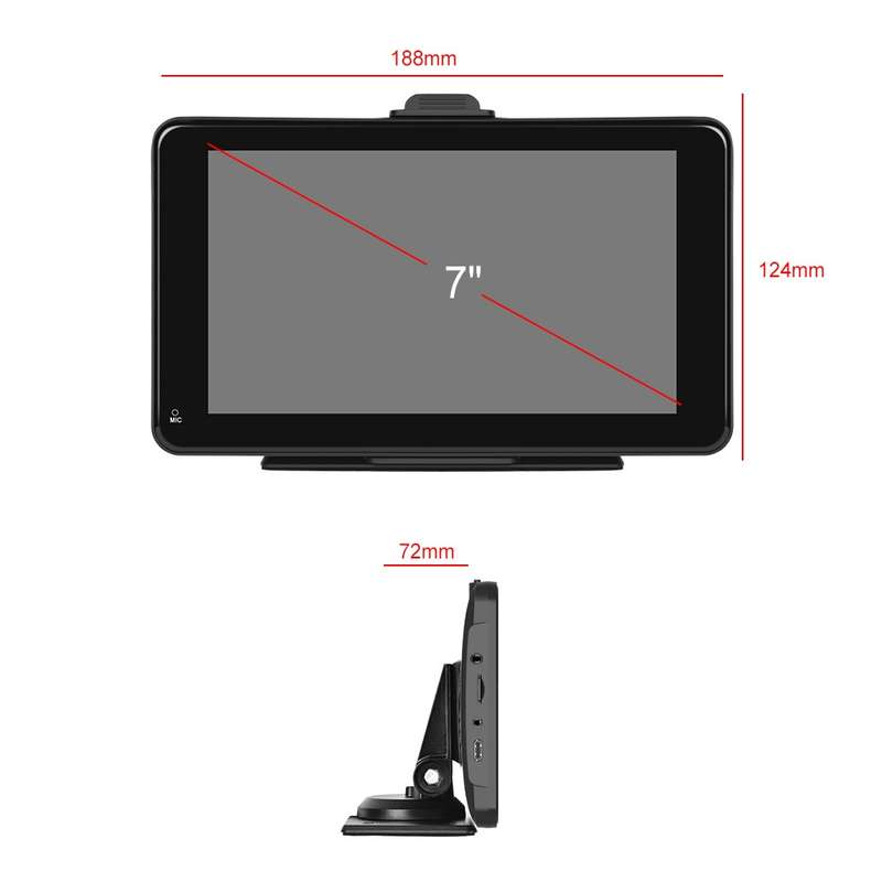 A3135 7 Inch HD Wired Smart Screen With Wireless CarPlay + Android Auto + Android With With 64G Memo
