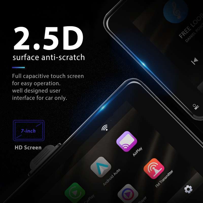 A3135 7 Inch HD Wired Smart Screen With Wireless CarPlay + Android Auto + Android With With 64G Memo