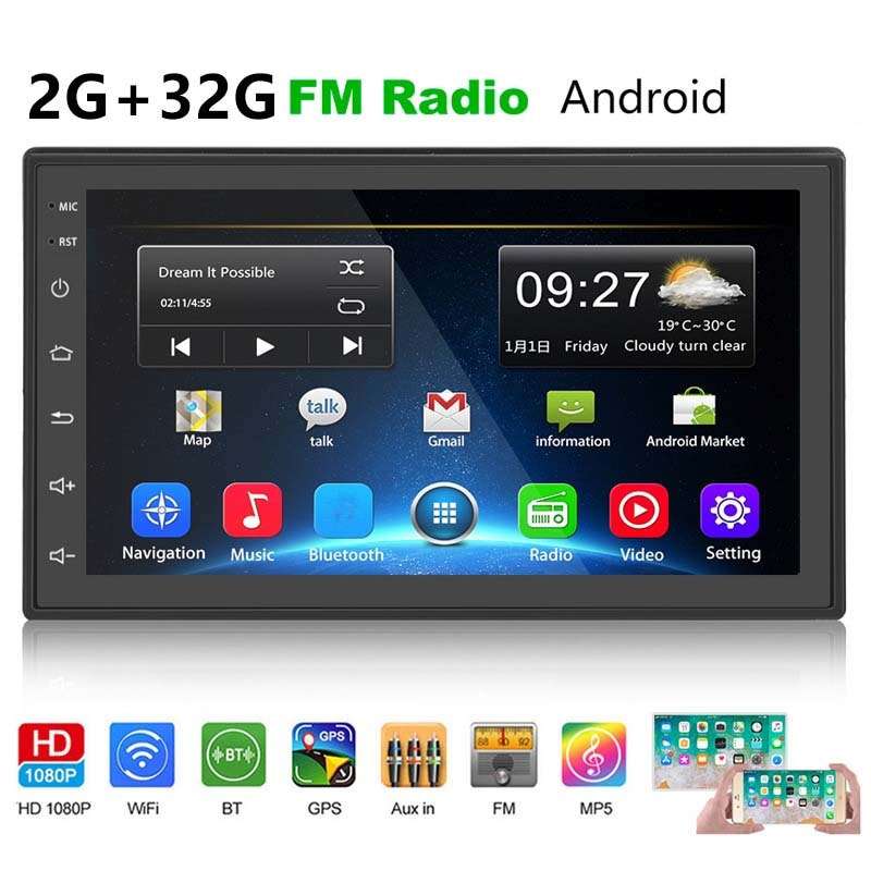 A2222KT 7 Inch Android Navigation WiFi Version 2+64G GPS Bluetooth 2.5D Screen Car Central Control M