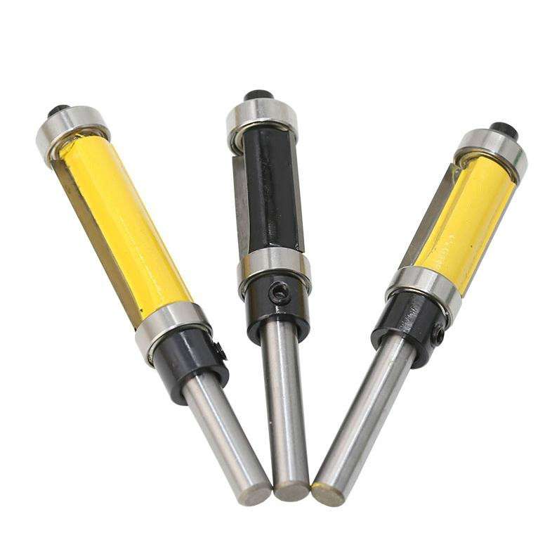 Double Bearing Trimming Knife Woodworking Milling Cutter, Style:1/4x1/2x25cm Black