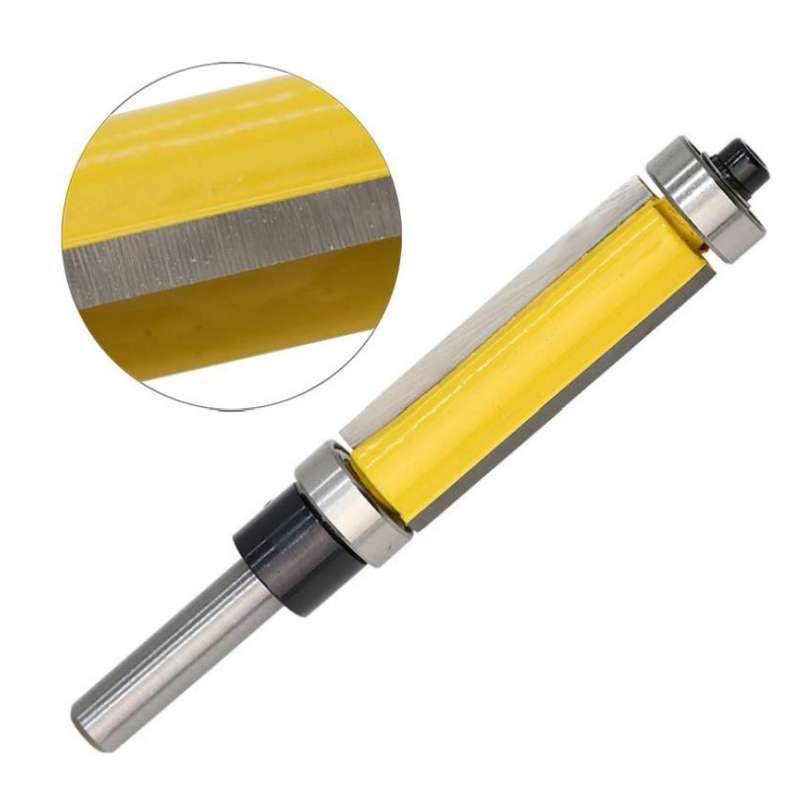 Double Bearing Trimming Knife Woodworking Milling Cutter, Style:1/4x1/2x38cm Yellow