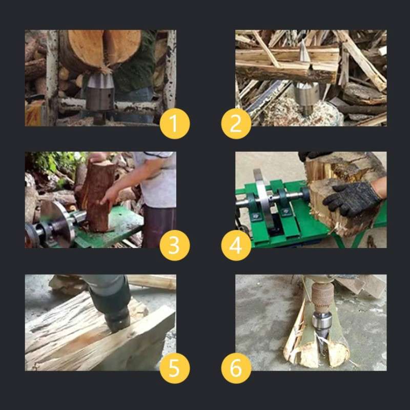 Dual-Purpose Firewood Splitting Tool, Style:Hexagon Shank Electric Hammer Drill