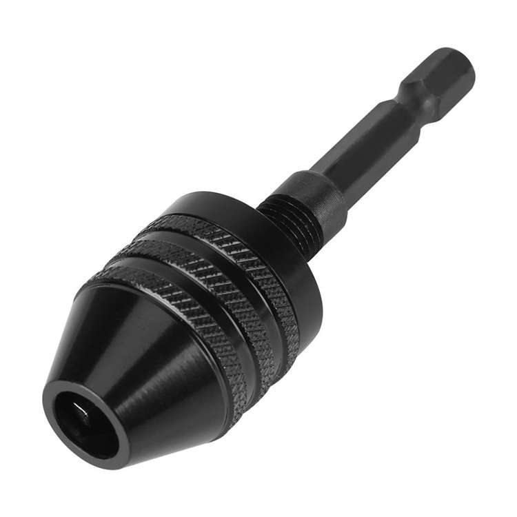 Hex Shank Mini Drill Chuck Conversion Three Jaw Chuck Power Tool, Model:Hex Shank Black Chuck (0.8-8