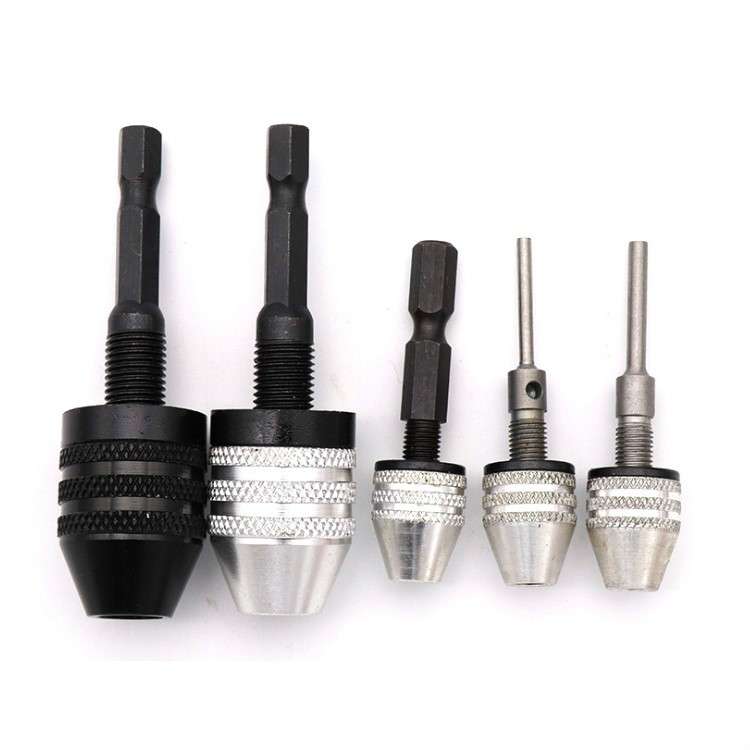 Hex Shank Mini Drill Chuck Conversion Three Jaw Chuck Power Tool, Model:3mm Round Chuck (0.3-3.4mm)