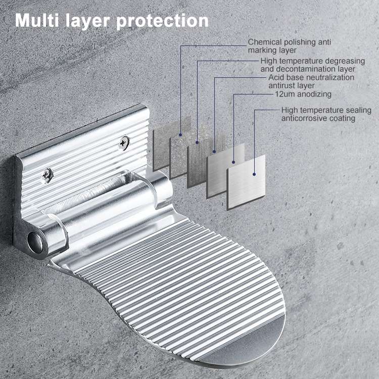 Wall Mounted Aluminium Alloy Bathroom Shower Foot Rest Footstool(Black)