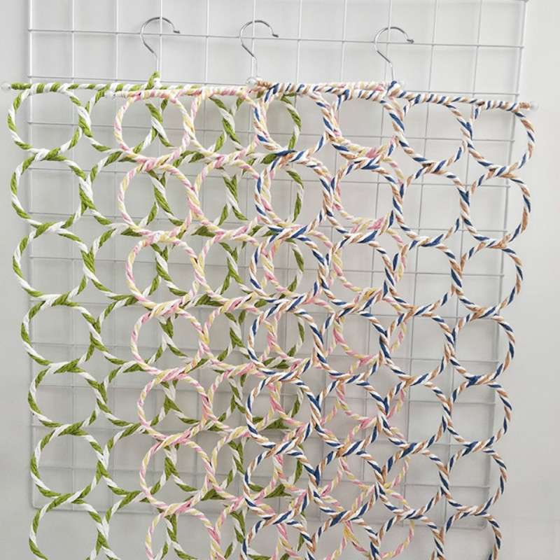 Multi-functional Foldable 28-ring Scarf Stand Random Color Delivery(Colorful)
