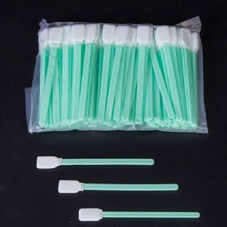 100 Sticks Inkjet Sponge Flat Head Cleaning Wipe Industrial Rod, Size:13cm(5 inch Clean Cloth Head)