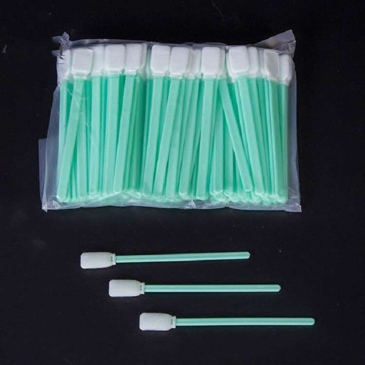100 Sticks Inkjet Sponge Flat Head Cleaning Wipe Industrial Rod, Size:13cm(5 inch Clean Cloth Head)