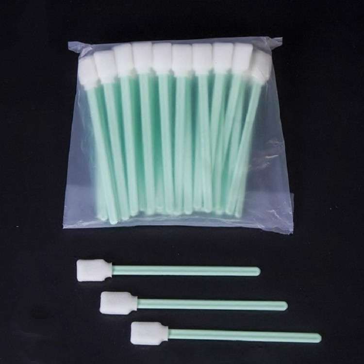 100 Sticks Inkjet Sponge Flat Head Cleaning Wipe Industrial Rod, Size:13cm(5 inch Clean Cloth Head)