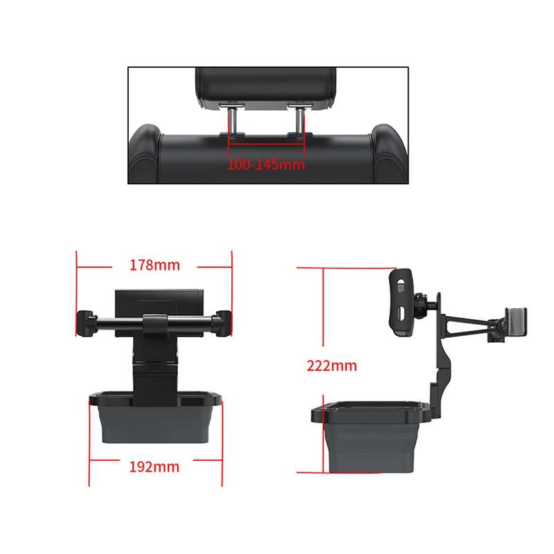 CHZ-12 Car Rear Pillow Telescopic Bracket Car Seat Phone Holder(Light Grey)
