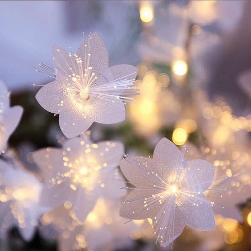 LED Fiber Optic Flower Twig Light String Room Bedroom Romantic Decoration Lantern(Brown Branches)