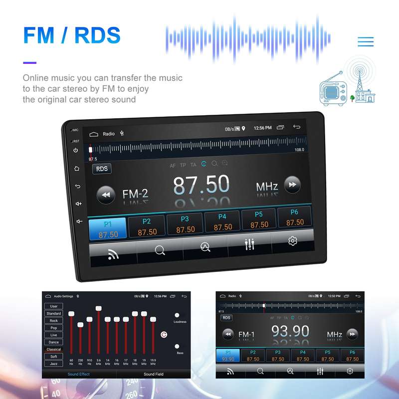 A3196 10 Inch Car Android Large Screen Navigation Central Control Screen 2+64G Player with CarPlay,