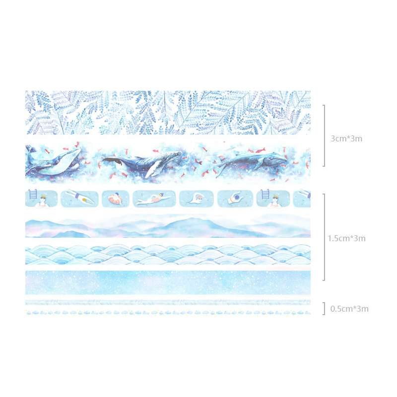 8 Roll / Box Paper Tape Basic Handbook Material Set Small Fresh Girl DIY Decorative Tape Antique Han