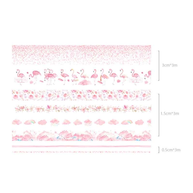 8 Roll / Box Paper Tape Basic Handbook Material Set Small Fresh Girl DIY Decorative Tape Antique Han