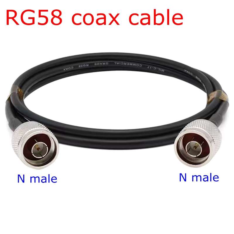 N Male To N Male RG58 Coaxial Adapter Cable, Cable Length:5m