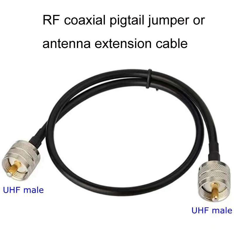 UHF Male To UHF Male RG58 Coaxial Adapter Cable, Cable Length:1.5m