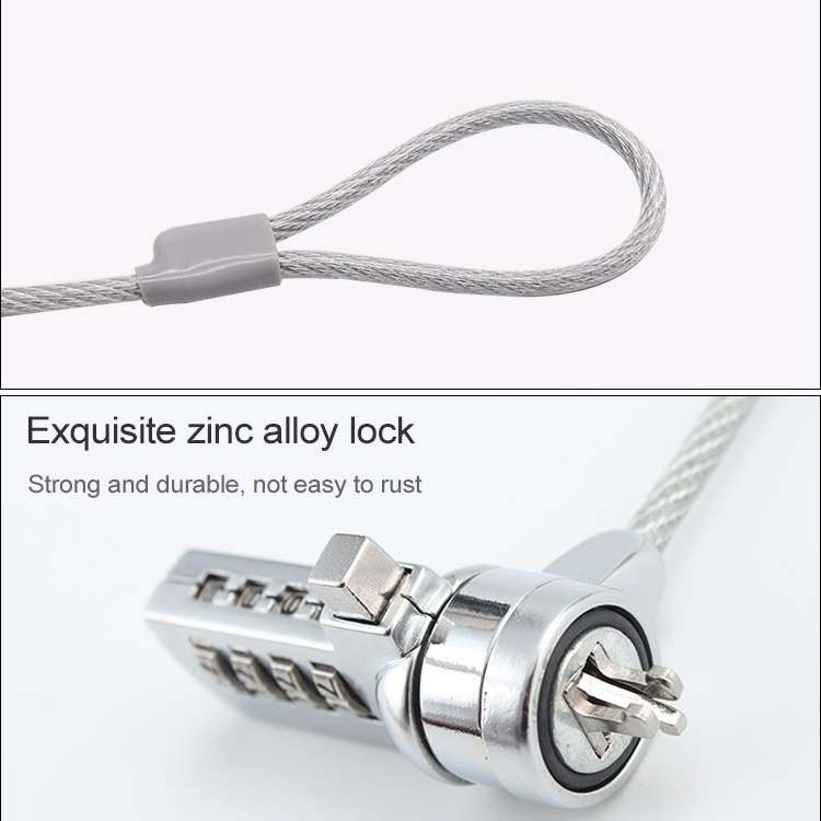 Four Digit Computer Lock Notebook Universal Anti-theft Password Lock, Size:Diameter 3.5 mm Length 1.