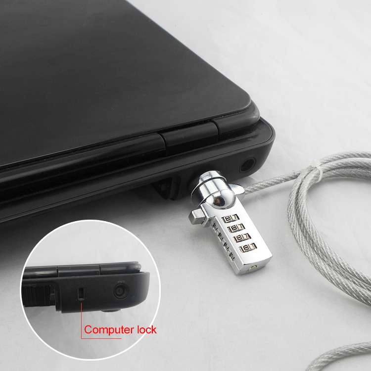 Four Digit Computer Lock Notebook Universal Anti-theft Password Lock, Size:Diameter 3.5 mm Length 1.